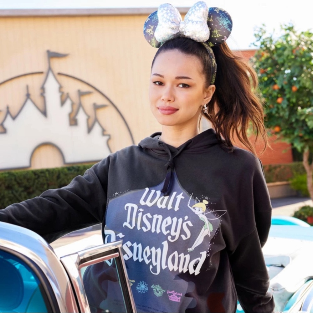 Brand New Disneyland Minnie Mouse Ear Headband & EUC Pullover Hoodie Disney100